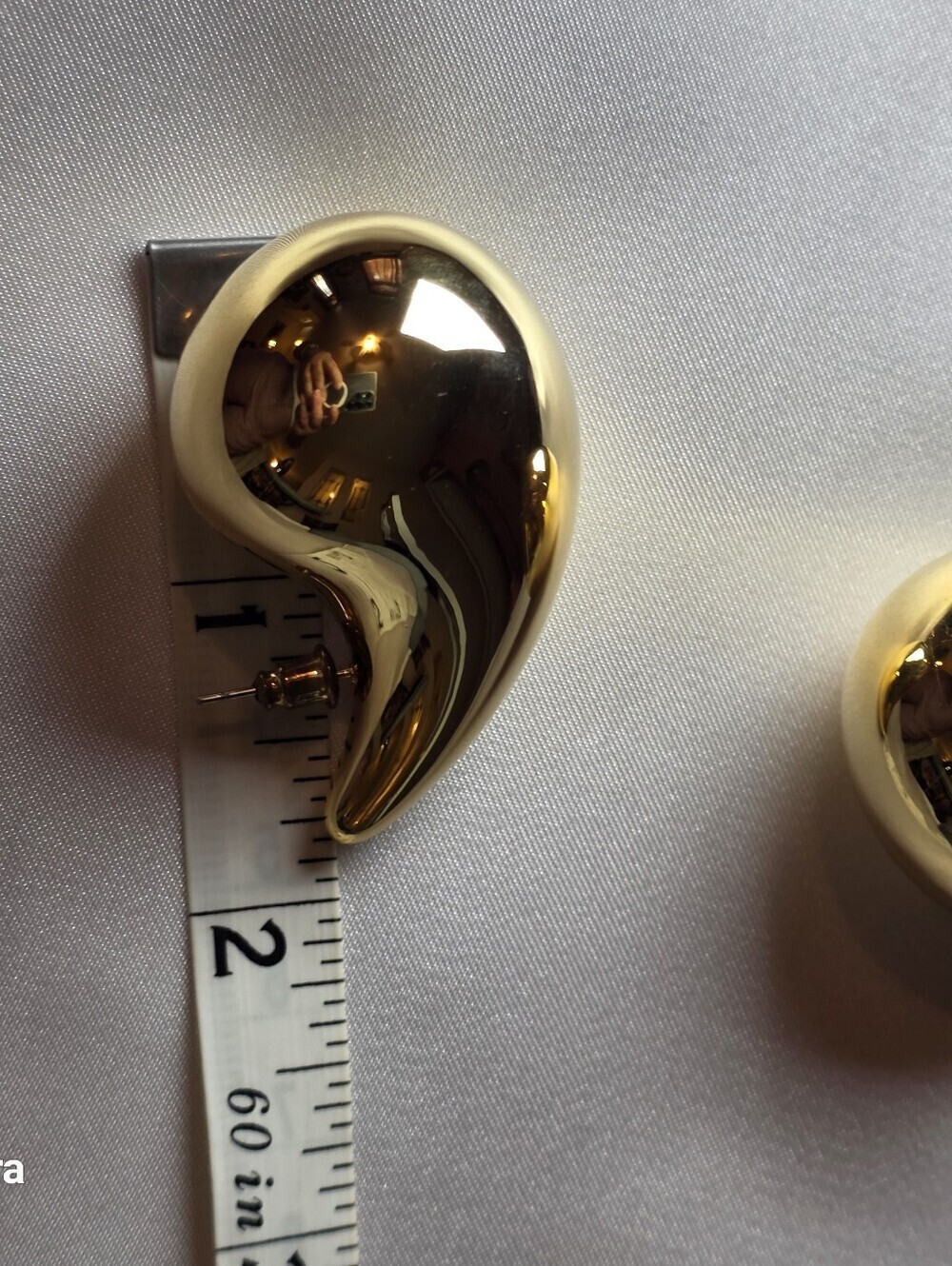 Tamila XL Teardrop Oversized Gold-Tone Earrings 1.75" New In Box - Picture 8 of 9
